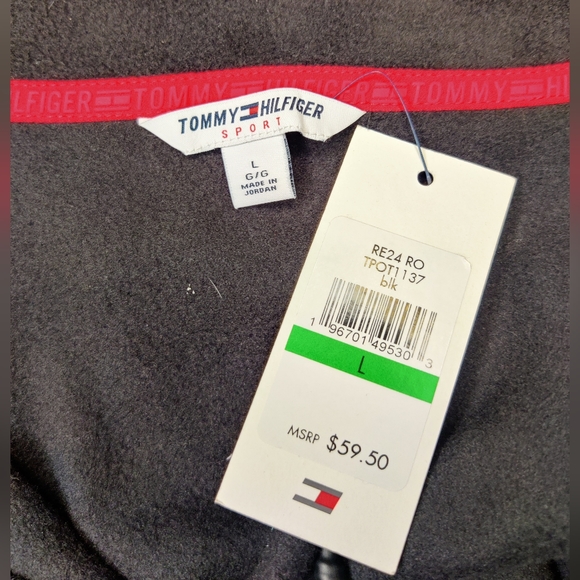 NWT Tommy Hilfiger Black fleece pullover jacket size large - Picture 3 of 3